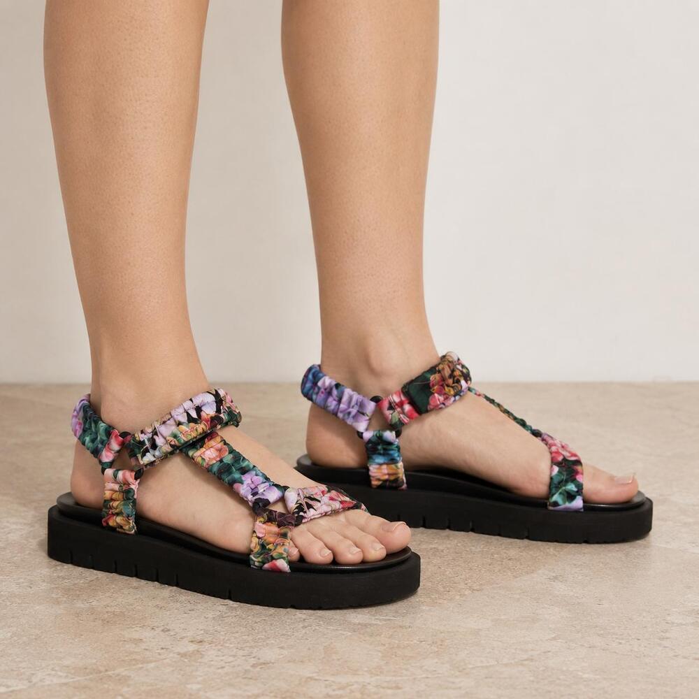 A.P.C. x Liberty Sandals Womens EU 38/US 8 Multi Floral Platform Open Toe NWOT